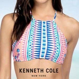 Kenneth Cole NWT Caracas halter top bikini top festival boho high neckline small